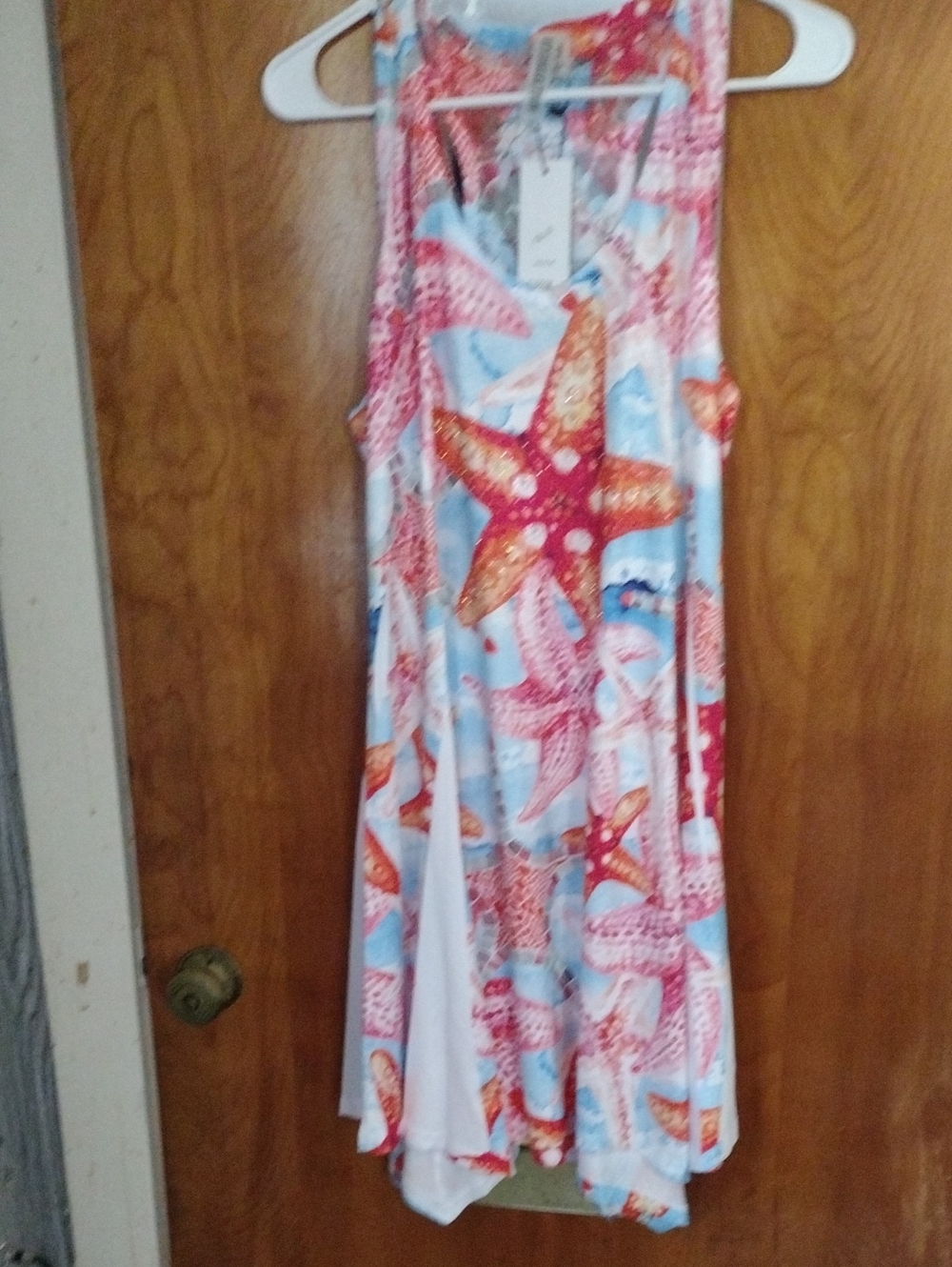 Starfish Print Sleeveless Beach cover Up/Dress